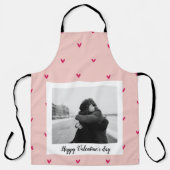 ハッピーバレンタインデー |ピンク&赤いハート |ギフト エプロン (正面)
