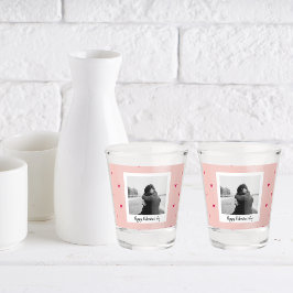 ハッピーバレンタインデー |ピンク&赤いハート |ギフト ショットグラス