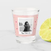 ハッピーバレンタインデー |ピンク&赤いハート |ギフト ショットグラス (正面)