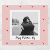 ハッピーバレンタインデー |ピンク&赤いハート |ギフト ビールラベル (シングルラベル)