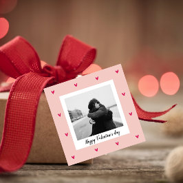 ハッピーバレンタインデー |ピンク&赤いハート |ギフト フェイバータグ