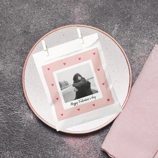 ハッピーバレンタインデー |ピンク&赤いハート |ギフト フェイバーバッグ