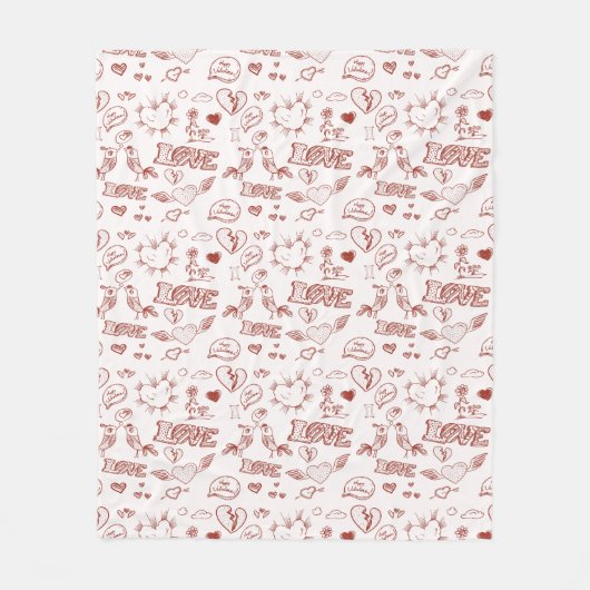 ハッピーバレンタインデー フリースブランケット (正面)