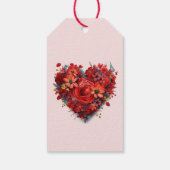 ハッピーバレンタインデー |フローラハート |カスタム ギフトタグ (裏面)