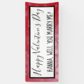 ハッピーバレンタインデー |プロポーショパーソナライズされたン記号 横断幕 (縦)