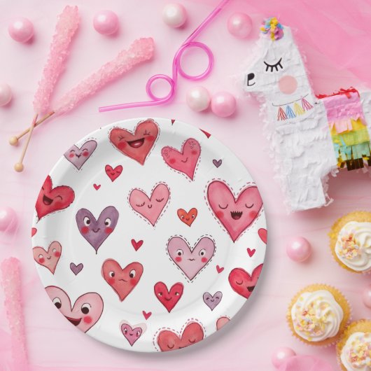 ハッピーバレンタインデー ペーパープレート (パーティー)