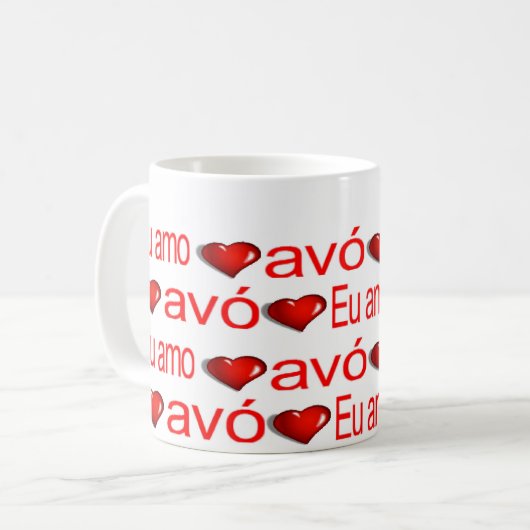 ハッピーバレンタインデー マグカップ Eu Amo Avo 祖母 (正面左)