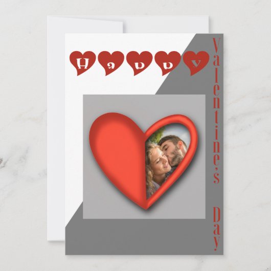 ハッピーバレンタインデー-モダンハート シーズンカード (正面)