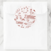 ハッピーバレンタインデー ラウンドシール (バッグ)