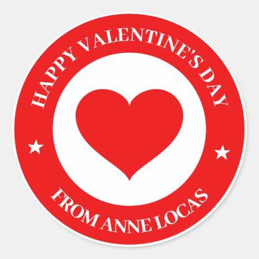 ハッピーバレンタインデー ラウンドシール (正面)