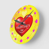ハッピーバレンタインデー! ラウンド壁時計 (傾斜)