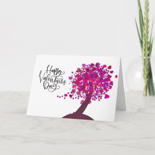 ハッピーバレンタインデー|ラブハートシェイプツリー シーズンカード (正面)