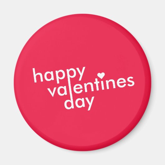 ハッピーバレンタインデー |ラブハートモダントレンディー マグネット (正面)