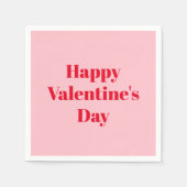 ハッピーバレンタインデー、レッドピンクパーティー紙 スタンダードカクテルナプキン (正面)