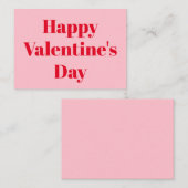 ハッピーバレンタインデー、レッドピンクモダンタイポグラフィ ノートカード (正面/裏面)