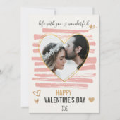 "ハッピーバレンタインデー"ロマンチックなカップル写真ホリ シーズンカード (正面)