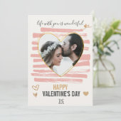 "ハッピーバレンタインデー"ロマンチックなカップル写真ホリ シーズンカード (スタンド正面)