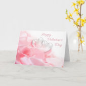 ハッピーバレンタインデー ロマンチックなガラスのハート カード (黄色い花)