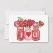 ハッピーバレンタインデー ローズ メイソンジャー ノートカード (正面)