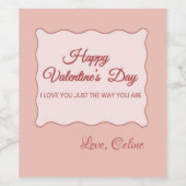 ハッピーバレンタインデー ワインラベル (シングルラベル)