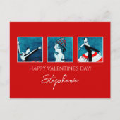 ハッピーバレンタインデー。ヴィンテージアールデコ シーズンポストカード (正面)