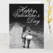 ハッピーバレンタインデー – 並べて カード (黄色い花)