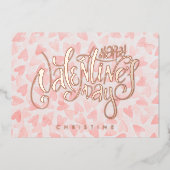 ハッピーバレンタインデー、名前をカスタムするフォイルカード 箔招待状 (正面)