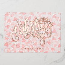 ハッピーバレンタインデー、名前をカスタムするフォイルカード