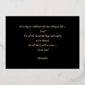 ハッピーバレンタインデー、名前をカスタムするフォイルカード 箔招待状 (裏面)