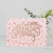 ハッピーバレンタインデー、名前をカスタムするフォイルカード 箔招待状 (立ち正面)