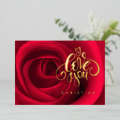 ハッピーバレンタインデー、名前をカスタムするフォイルカード 箔招待状 (立ち正面)