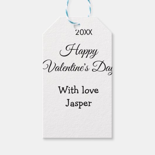 ハッピーバレンタインデー 名前 愛 シンプル 年 スタイリッシュ ギフトタグ (正面)