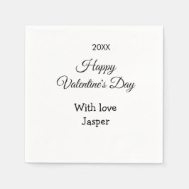 ハッピーバレンタインデー 名前 愛 シンプル 年 スタイリッシュ スタンダードカクテルナプキン
