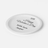 ハッピーバレンタインデー 名前 愛 シンプル 年 スタイリッシュ ペーパープレート (アングル)