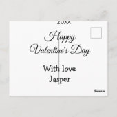 ハッピーバレンタインデー 名前 愛 シンプル 年 スタイリッシュ ポストカード (裏面)