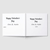 ハッピーバレンタインデー 名前 日付 シンプル ミニマル ゲストブック (全面)