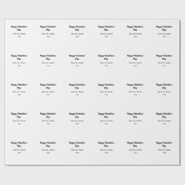 ハッピーバレンタインデー 名前 日付 シンプル ミニマル ラッピングペーパー