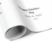 ハッピーバレンタインデー 名前 日付 シンプル ミニマル ラッピングペーパー (ロールコーナー)