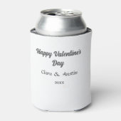 ハッピーバレンタインデー 名前 日付 シンプル ミニマル 缶クーラー (缶正面)
