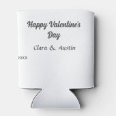 ハッピーバレンタインデー 名前 日付 シンプル ミニマル 缶クーラー (裏面)
