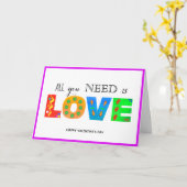 ハッピーバレンタインデー – 必要なのはLOVE Geometric カード (黄色い花)