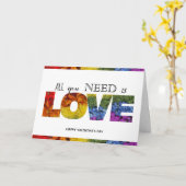 ハッピーバレンタインデー – 必要なのはLOVE LGBTQ カード (黄色い花)