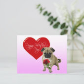 ハッピーバレンタインデー – 愛してる – Pugはがき シーズンポストカード (スタンド正面)
