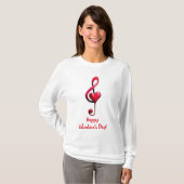 ハッピーバレンタインデー 愛の音楽 Tシャツ (正面フル)