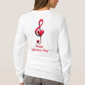 ハッピーバレンタインデー 愛の音楽 Tシャツ (裏面)