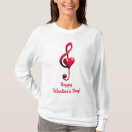 ハッピーバレンタインデー 愛の音楽 Tシャツ