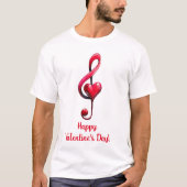 ハッピーバレンタインデー 愛の音楽 Tシャツ (正面)