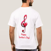 ハッピーバレンタインデー 愛の音楽 Tシャツ (裏面)
