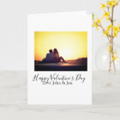 ハッピーバレンタインデー 愛 名前 写真 シンプル g カード (黄色い花)