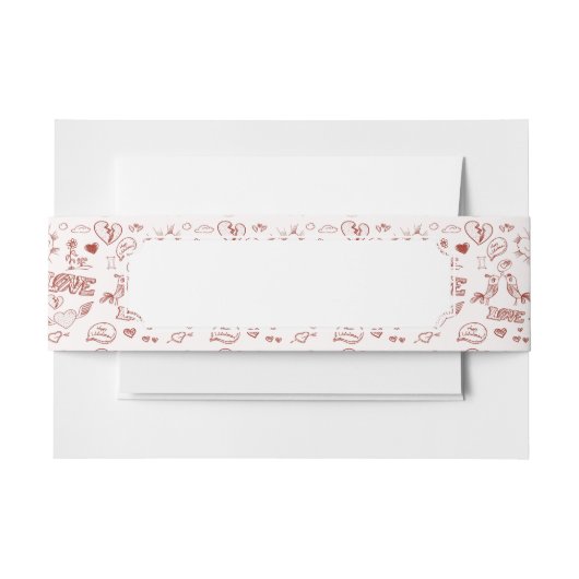 ハッピーバレンタインデー 招待状ベリーバンド (正面例)